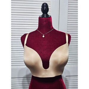 Victorias Secret Women's Nude Plunge Push Up Seamless Wireless Bra Sz 36DDD 3170